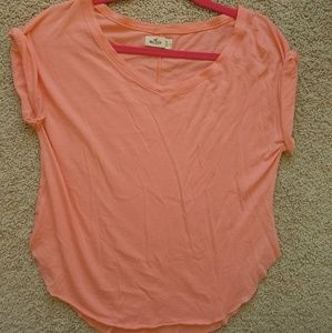 Hollister coral color shirt